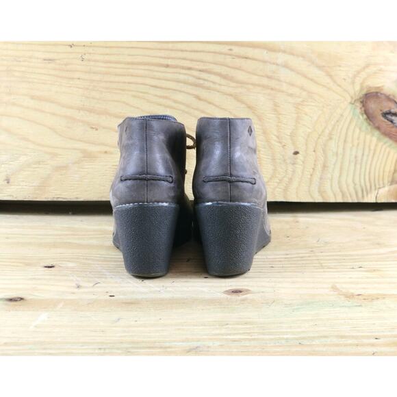 Sperry Boots Top-Sider Womens Sz 9.5 Stella Prow Gray Leather Wedge Ankle Bootie - Picture 5 of 7